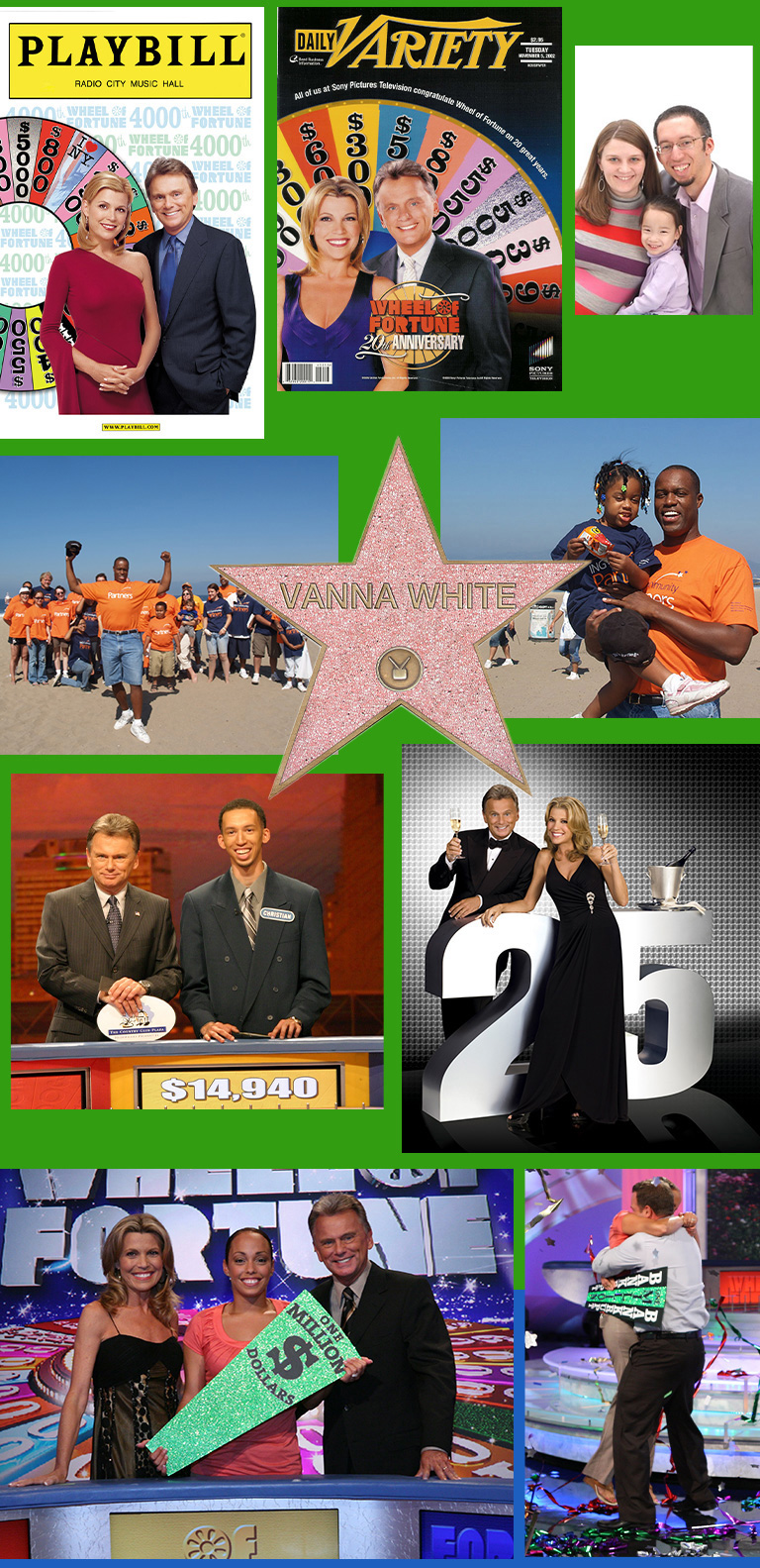 Collage of Photos - Wheel of Fortune Timeline