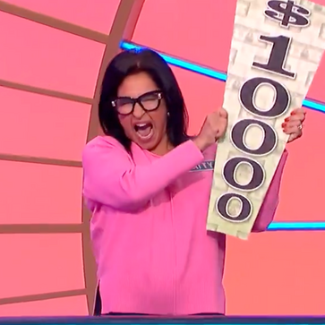 Wheel of Fortune Contestant with $10K wedge.